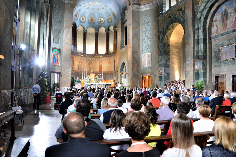 2 luglio 2017: S.Messa, in diretta televisiva RAI, per  celebrare i 100 anni della parrocchia di Comenduno