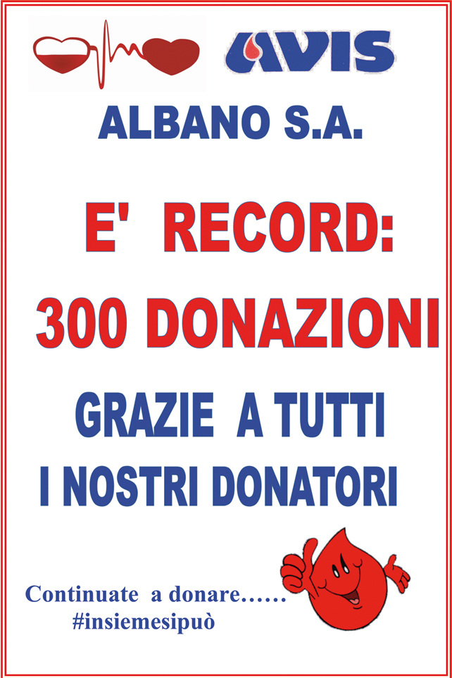 Alla fine si è arrivati a 300° donazioni…