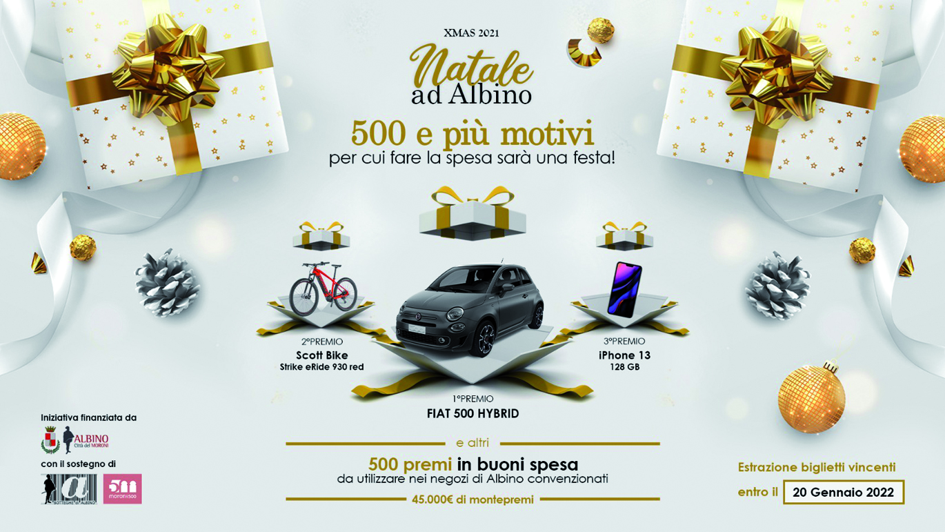 “XMAS 2021”, Natale ad Albino. 500 e più motivi per cui fare la spesa sarà una festa!”