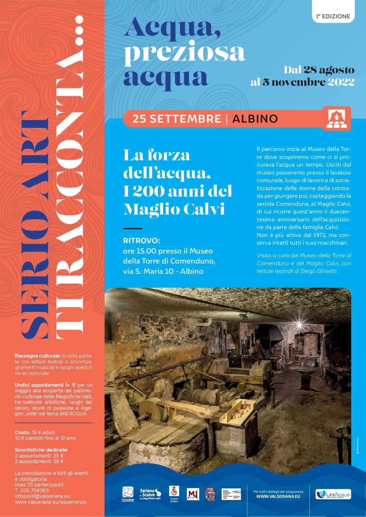 La rassegna culturale “Serio Art, ti Racconta… Acqua, preziosa Acqua” fa tappa ad Albino