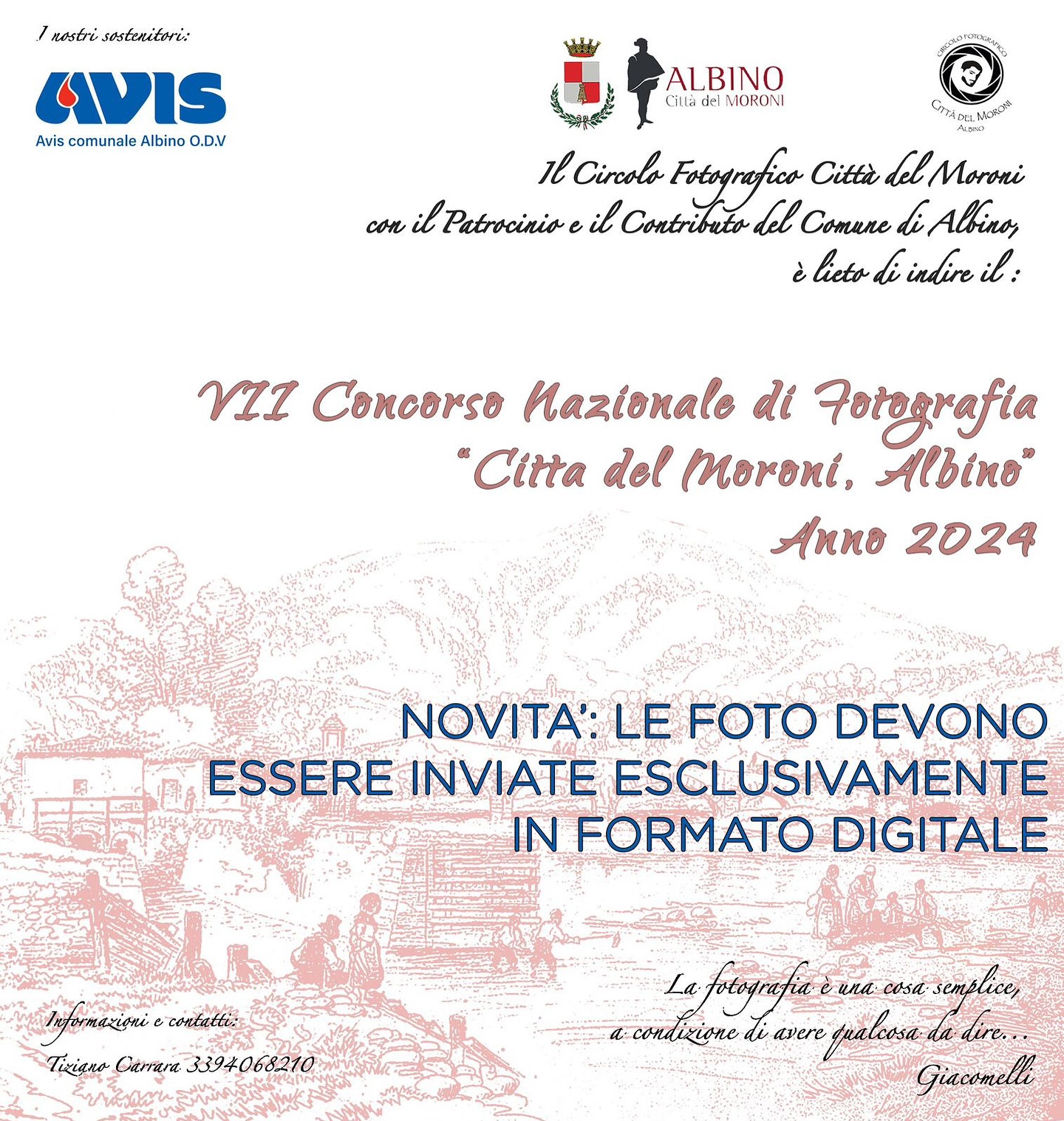 Novità alla 7^ edizione del concorso fotografico: invio solo in formato digitale