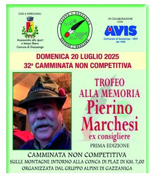 20 luglio, camminata alpina in Plaz per ricordare Pierino Marchesi