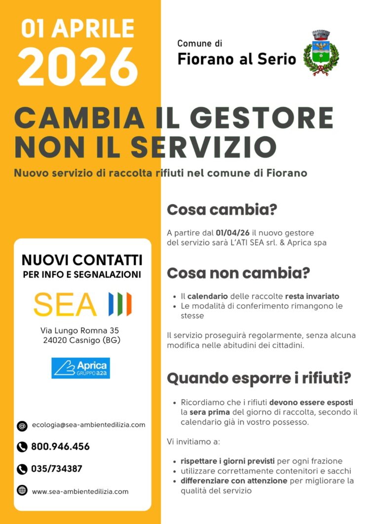 Nuova gestione del servizio di igiene urbana